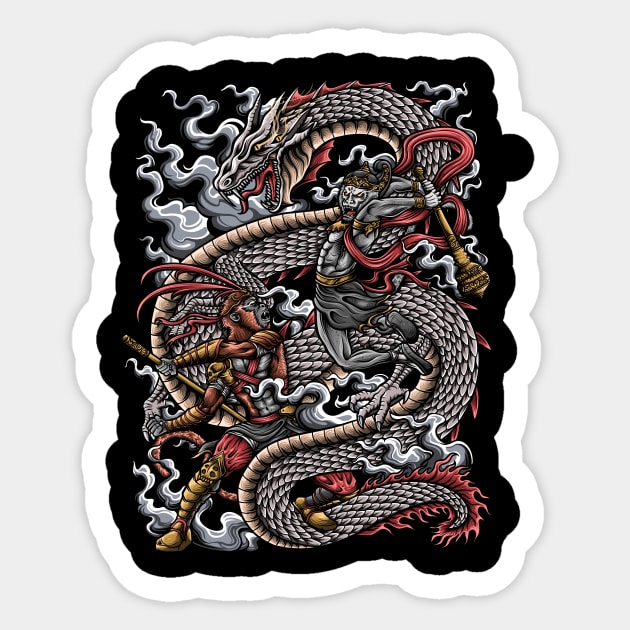 Sun Wukong vs Hanuman Sticker by aleoarts